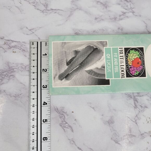 Fruit of the Loom Vtg White  Silky Sheer Pantyhose Nylon Lycra 90s USA Queen 1X - Picture 9 of 9